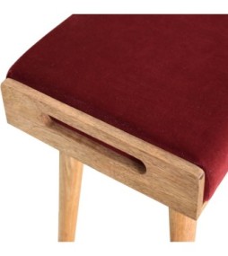 Repose-pieds style plateau rouge vin