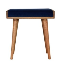 Repose-pieds plateau en velours bleu royal