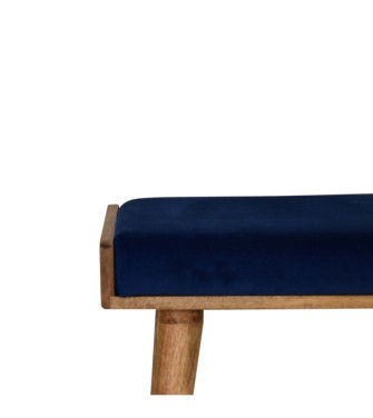 Repose-pieds plateau en velours bleu royal