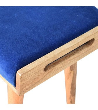 Repose-pieds plateau en velours bleu royal