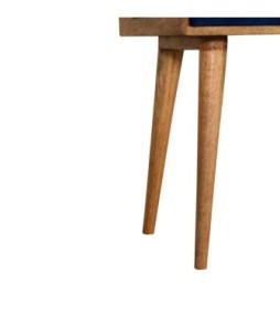 Repose-pieds plateau en velours bleu royal