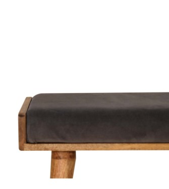 Repose-pieds style plateau en velours gris