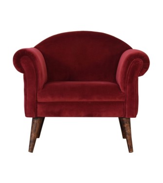 Wine Velvet Nordic Style Armchair