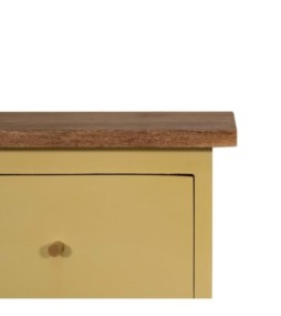 Table de chevet jaune peinte à la main