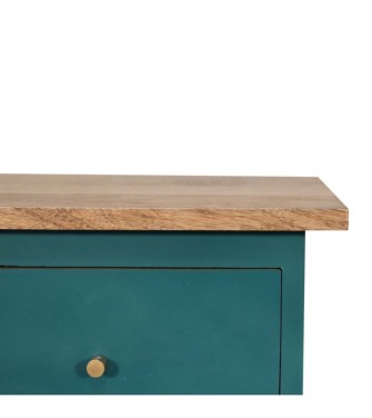 Table de chevet peinte à la main couleur sarcelle