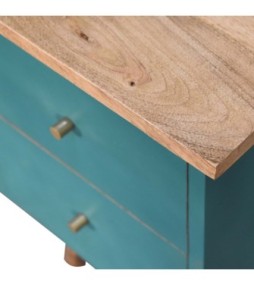 Table de chevet peinte à la main couleur sarcelle