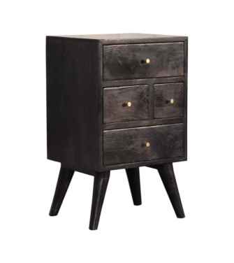 Table de chevet multi-tiroirs noir cendré