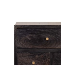 Table de chevet multi-tiroirs noir cendré