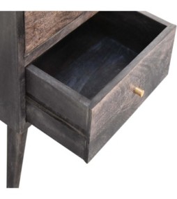 Table de chevet multi-tiroirs noir cendré