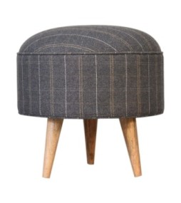 Repose-pieds style nordique en tweed couleur étain