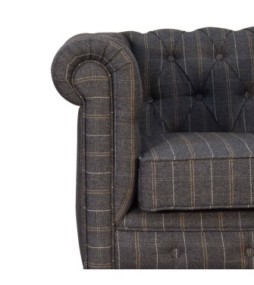 Pewter Tweed Chesterfield Armchair