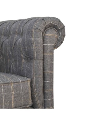 Pewter Tweed Chesterfield Armchair