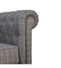 Pewter Tweed Chesterfield Armchair
