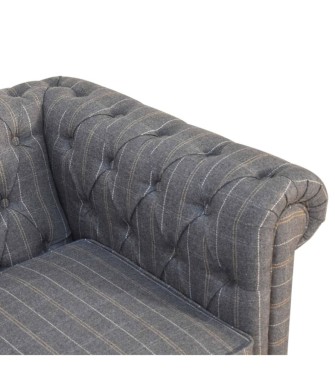 Canapé Chesterfield 2 places en tweed couleur étain