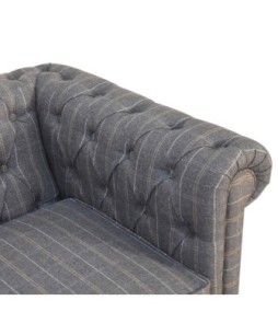 Canapé Chesterfield 2 places en tweed couleur étain