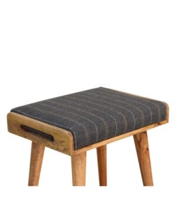 Repose-pieds de style plateau en tweed couleur étain