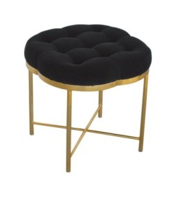 Repose-pieds Clover en velours noir