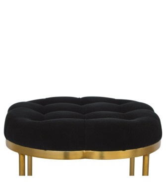 Repose-pieds Clover en velours noir