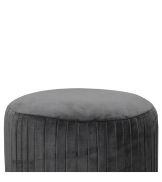 Grey Velvet Pleated Footstool