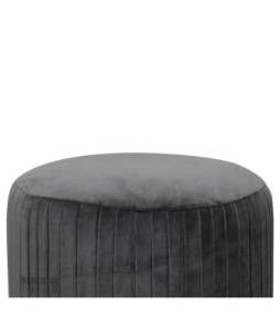 Grey Velvet Pleated Footstool