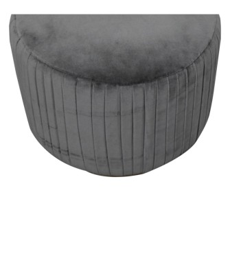 Grey Velvet Pleated Footstool