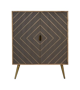 Cement Brass Inlay Cabinet
