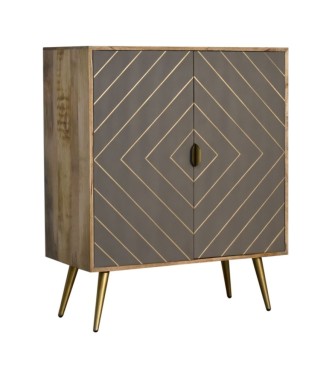 Cement Brass Inlay Cabinet