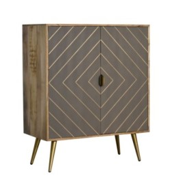Cement Brass Inlay Cabinet
