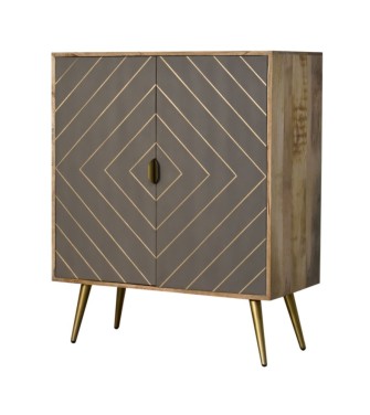 Cement Brass Inlay Cabinet