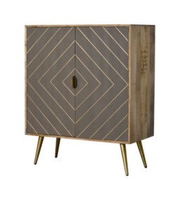 Cement Brass Inlay Cabinet