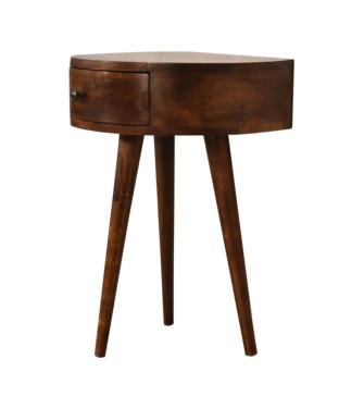 Table de chevet demi-cercle finition châtaigne