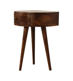 Table de chevet demi-cercle finition châtaigne