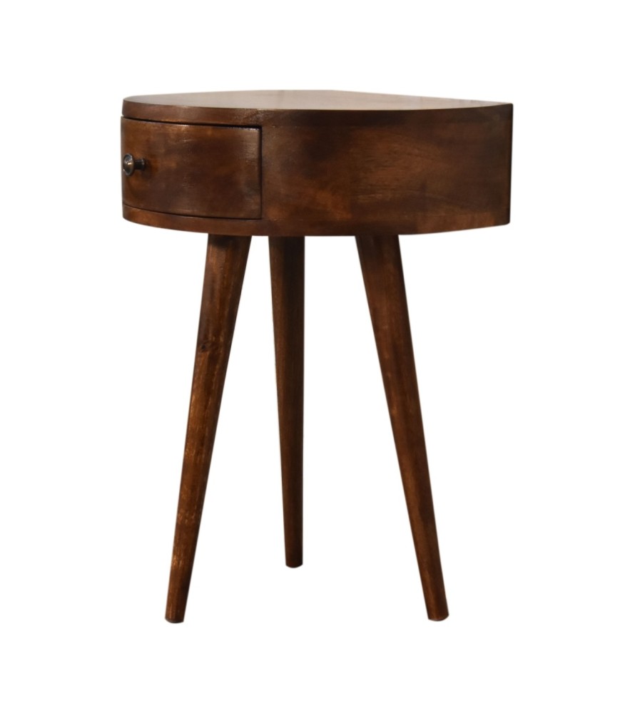 Table de chevet demi-cercle finition châtaigne