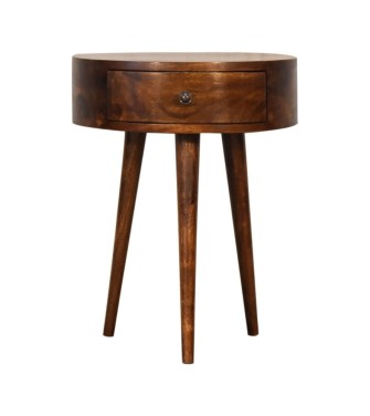 Table de chevet demi-cercle finition châtaigne