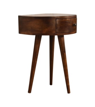 Table de chevet demi-cercle finition châtaigne