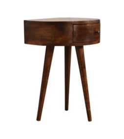 Table de chevet demi-cercle finition châtaigne