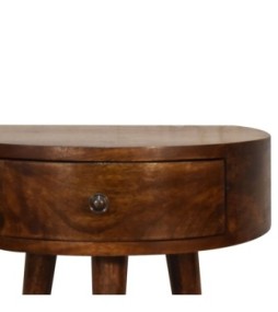 Table de chevet demi-cercle finition châtaigne