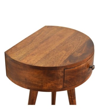 Table de chevet demi-cercle finition châtaigne