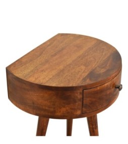 Table de chevet demi-cercle finition châtaigne