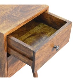 Table de chevet Mini à 2 tiroirs couleur châtaigne