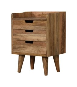 Table de chevet à dossier galerie petit style chêne