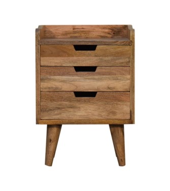 Table de chevet à dossier galerie petit style chêne