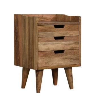 Table de chevet à dossier galerie petit style chêne
