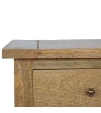 Table de chevet campagnarde à 3 tiroirs