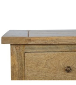 Table de chevet campagnarde à 3 tiroirs