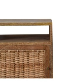 Table de chevet à porte tricotée