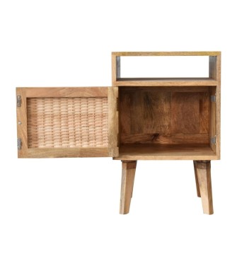 Table de chevet à porte tricotée