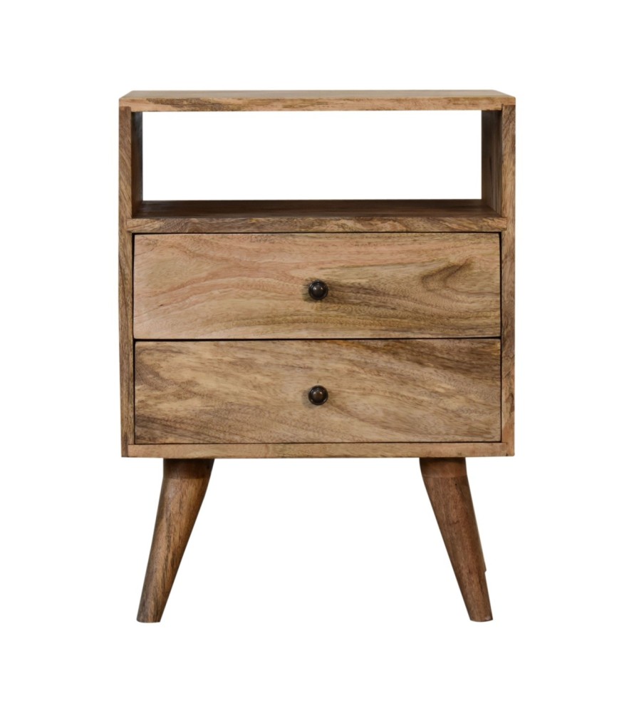 Table de chevet classique aspect chêne
