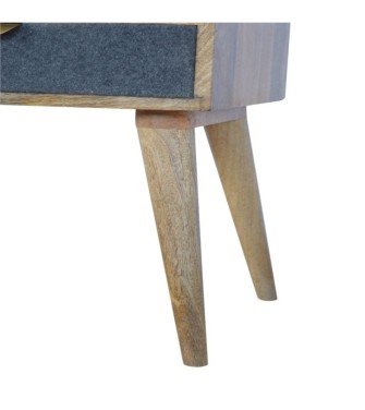 Table de chevet en tweed gris avec fente ouverte