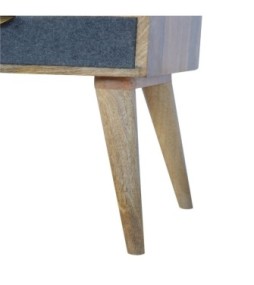 Table de chevet en tweed gris avec fente ouverte